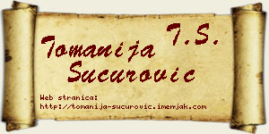 Tomanija Šućurović vizit kartica